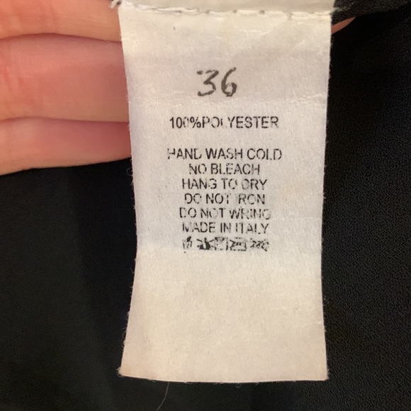 Italian made Black Long Sleeve Blouse with Feather Cuffs - Picture 7 of 7